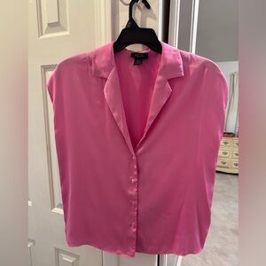 RACHEL Rachel Roy Vibrant Pink Button-Up Blouse